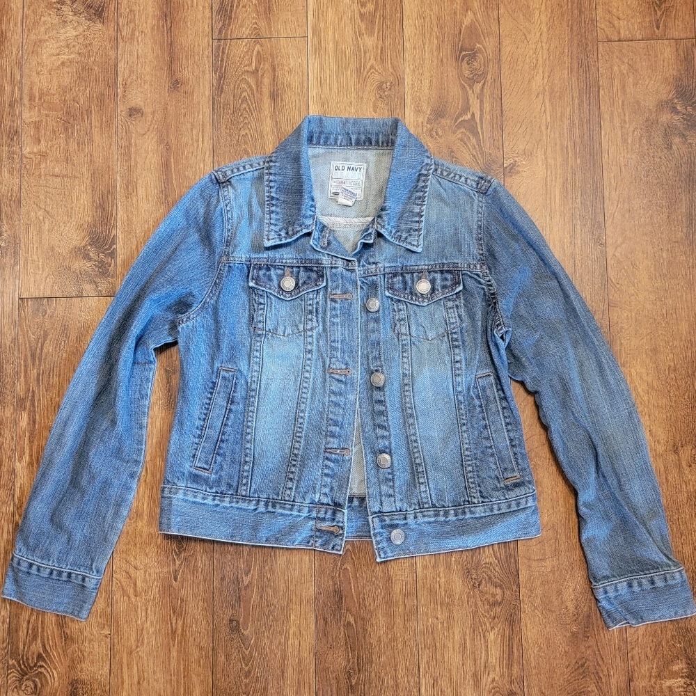 OLD NAVY Medium Wash Denim Jacket Womens Size Small Y2K VTG